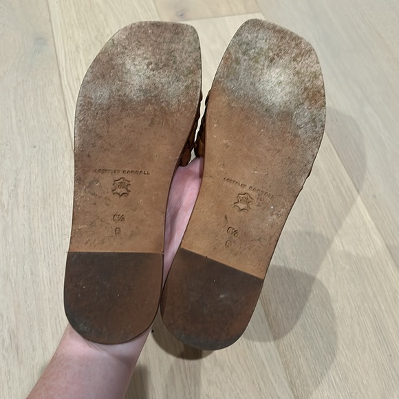 Loeffler Randall Lorainne cognac nappa leather woven slide sandals - Picture 3 of 4